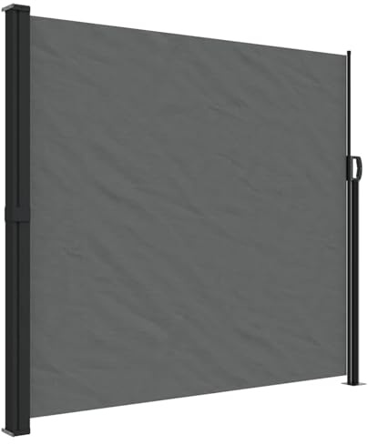 Homgoday Seitenmarkise Ausziehbar Anthrazit 180x300 cm Markise Model4004353