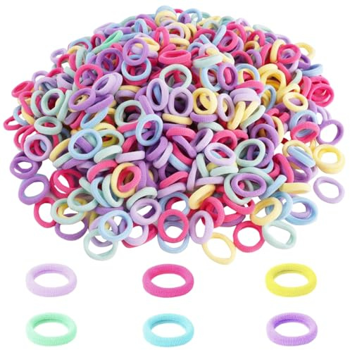 500 stycken hårsnoddar flickor små för spädbarn småbarn barn flickor | Mini sömlösa hårband färgglada elastiska babyhårsnoddar hållbara hårspännen, hårband baby mångfärgat mjukt flätgummi liten