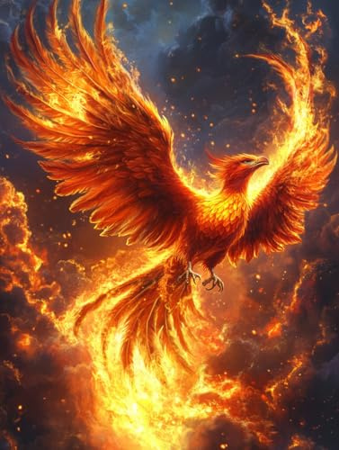 Generisch Feuer Phönix Diamant Painting Pictures, DIY Diamant Art Painting Kits, Diamond Painting Set for Adults Anfänger, Mosaic Making Home Decor 30x40cm 461