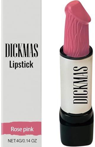 Lustige Neuheit Lippenstift Geschenk für Frauen - Einzigartige Gag Geschenk für Partys, Geburtstage, weißer Elefant & Bachelorette Events - Frohe Weihnachten Thema (Rose Pink)