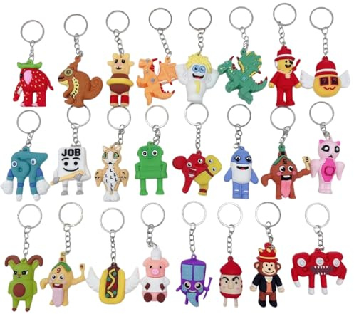 24Pcs Steal a Brainrot Meme Schlüsselanhänger Italienische Brainrots Süßer Lustiger PVC Schlüsselanhänger Neuartige Sammlerfiguren Anhänger Kreative Sammelspielzeuge für Fans Freunde Erwachsene