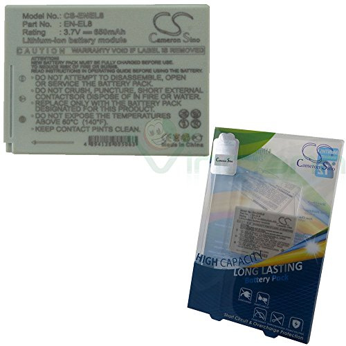 Replacement Akku für Nikon Coolpix S52, S1, S9, S7, S51, S5, S3, P2, S8, S6, S50c, S52c, S2, P1, S7c, S51c, S50 (EN-EL8)