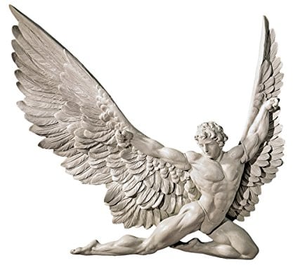Design Toscano NG33636 Scultura da Parete di Icarus, Avorio, 4x28x28 cm