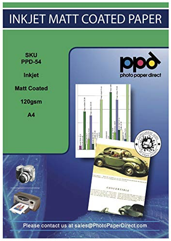 PPD A4x100 Blatt Inkjet Fotopapier 120g Matt Einseitig für alle Tintenstrahldrucker PPD-54-100