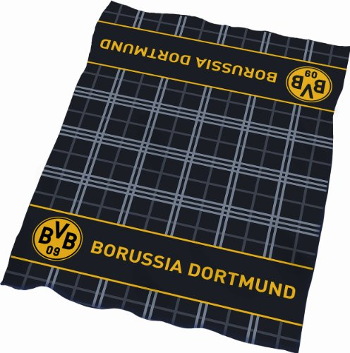 Bertels 2569-09-9-01 Borussia Dortmund Veloursdecke Karo