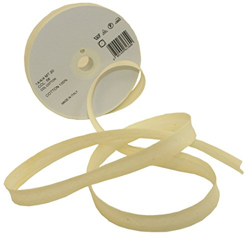 Inastri 14/ 4/ 4 mm Cotton Bias Binding, White (Cream) 58