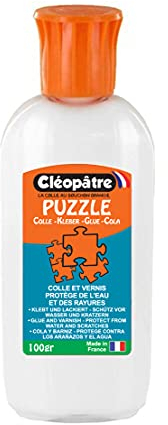 CLEOPATRE - Cléo'Puzzle - Colle Vernis Puzzle avec Embout Précis - Transparent - Flacon 100g - Fabriqué en France