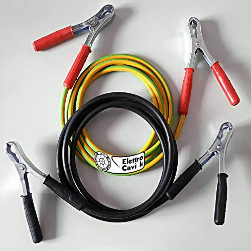 ® ELETTRO CAVI K - CAVI PER BATTERIA AUTO MOTO SCOOTER FURGONE IN RAME 35 mm² 3 + 3 mt PROFESSIONALI FLESSIBILI CON PINZE IN ACCIAIO ZINCATO 120 A