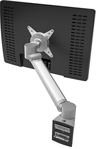 Dataflex 58.512 ViewLite 512 Plus Monitorarm für Schienen (Belastbarkeit: 7Kg, bis 61 cm (24 Zoll), VESA 100 x 100) Silber/weiß | Für Schienensystem, silber / weiß