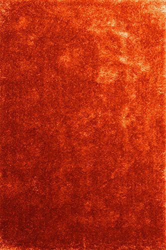 floor factory Moderner Teppich Seasons orange 200x200 cm - flauschig weicher Hochflor Teppich in aktuellen Trendfarben