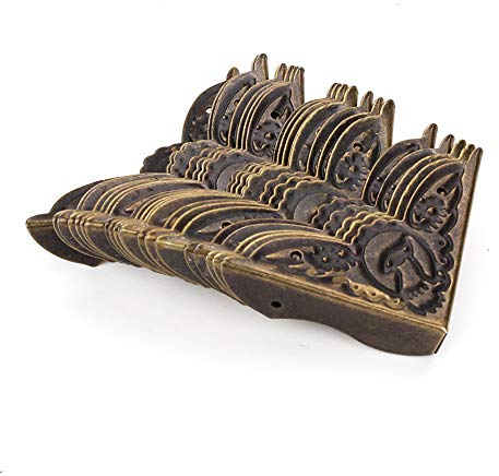 BQLZR 39x10mm Alt Antik Bronze Schreibtisch Kantenabdeckung Eisen Kasten Eckenschutz Packung mit 20