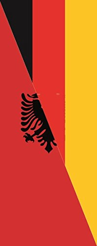U24 Fahne Flagge Albanien-Deutschland im Hochformat Premiumqualität 150 x 600 cm