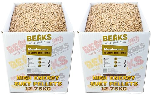 BEAKS wild bird food MEALWORM suet feed pellets for all wild garden birds 25kg Box free pp