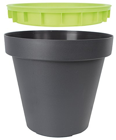 DIES&DAS Pflanzkübel New York d= 30cm x 32cm ver. Farben (Schwarz- Grün)