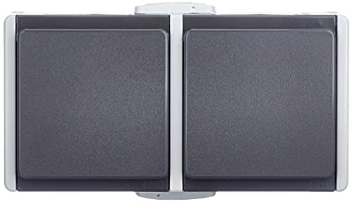 UNITEC Aquarius FR 45245L Prise Double Montage en saillie Gris/Gris foncé
