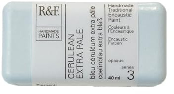 R & F 40ml (small cake) Encaustic (Wax Paint) Cerulean Extra Pale (113C)