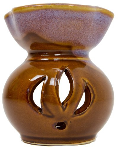 Ci Duftlampe Kelch Verdunster aus Keramik Motiv Feuer braun 8 cm x 6 cm