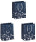 Sigel GT111/3 mittelgroße Premium Papier-Geschenktüten 17,5 x 23 cm, 3er Set, mit Silberprägung, Silver Snowflakes, Papier-Geschenktaschen Weihnachten