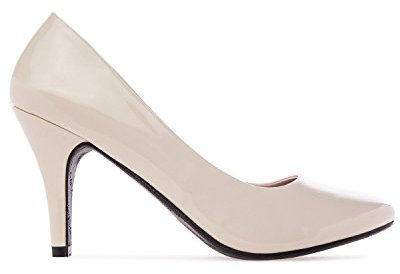 Andrés Machado - Elegante Damen Lackleder Pumps mit 9,5 cm Absatz - AM422 - Damen Sommer High Heels - Kleines Modell - Beige Lackleder Größe EU 37