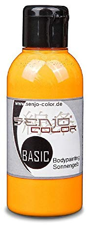 Senjo Color Basic Bodypainting I color de la cara y el cuerpo I cosméticos, dermatológicamente probados I carnaval, disfraces I 75 ml I amarillo sol