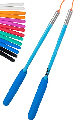 Juggle Dream SuperGlass Diabolo Handstäbe aus Fiberglasrohr und Diaboloschnur - mit Eva-Schaumgriff - in Profi-Qualität Jongliergeräte (Blau)