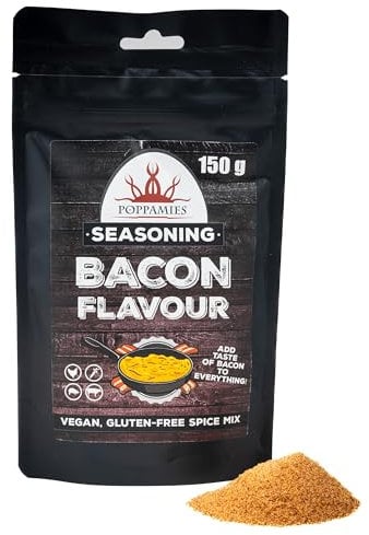 Poppamies Mezcla de Especias Veganas Sabor a Tocino - Condimento BBQ 100% Natural para Carne, Patatas, Verduras o Palomitas - 150g