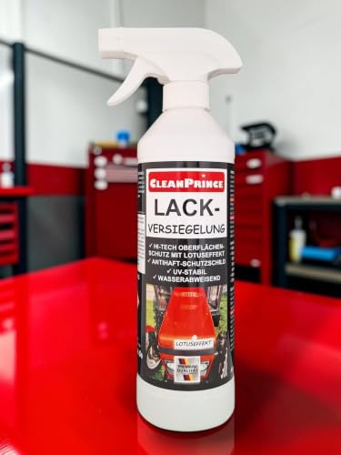 Lackversiegelung 500 ml 0,5 Liter | Lack - Versiegelung Auto Möbel Küchen Fronten Motorrad Nano Hochglanz Lotus Oberflächen Finish Pflege Finishing Glaze Glanz nach Politur Acryl Lotuseffekt