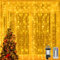 Ollny Curtain Lights Indoor Outdoor, 300LED 3mx3m Waterfall Hanging Plug in String Lights, Waterproof Window Lights with 8 Modes/Timer/Dimmable/Remote/Momery for Bedroom/Wall/Outdoor/Wedding/Party