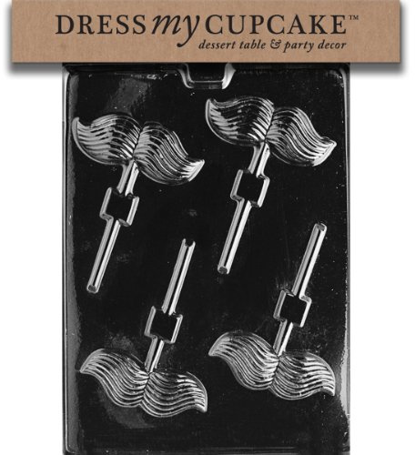 Dress My Cupcake DMCD025 Chocolate Candy Mould, Moustache Lollipop