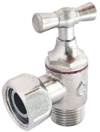 SOMATHERM FOR YOU, Robinet d'arrêt équerre pour WC 3/8 - Tête à clapet en laiton nickelé - Compact et fiable - Écrou tournant 3/8 - Joint EPDM inclus - Étanchéité garantie