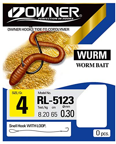 Balzer Owner Wurm Haken Gr. 2, Fischereisehne mit Haken, Angelrute, Einheitsgröße, 10 Stk.