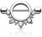 Paula & Fritz® Brustwarzen-Piercing Brustpiercing Frau Maenner Intimpiercing Mann Nippelpiercing Reif Kranz Zirkonia Edelstahl Chirurgenstahl 316L K15780_C