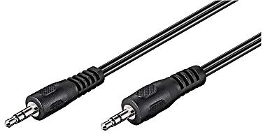 Goobay 50430 AUX Audio Connector Cable, 3.5 mm Stereo, Flat Cable, Black, 5 m Cable Length