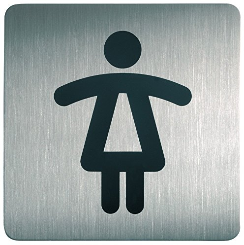 Durable Piktogramm WC Damen, quadratisch, 150 x 150 mm, Edelstahl, 495623