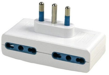Adattatore Quadruplo Piatto con 4 Prese 16A Bipasso + Spina 16A Bianco Maurer