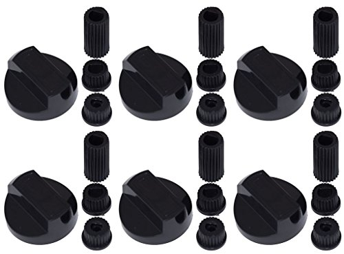 Ufixt Universal Black Control Knobs for Ovens, Cookers and Hobs (Pack of 6)