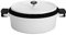 ROSSETTO Cocotte Ovale, 31cm Faitout Induction Fonte d’Aluminium, Revêtement Anti-adhésif Aspect Pierre, Avec Couvercle Coussinets en Silicone Amovibles Tous Feux (6.5L, Blanc)