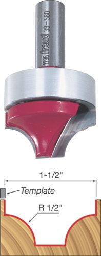 Freud 39-580 1-1/2-Inch Diameter Top Bearing Ovolo Groove Router Bit with 1/2-Inch Shank