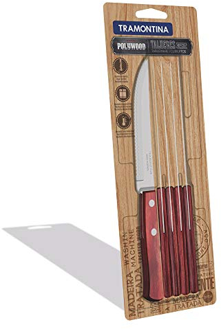 Tramontina Steakmesser 21 cm im 6-er Set, edles Steakbesteck aus rostfreiem Edelstahl