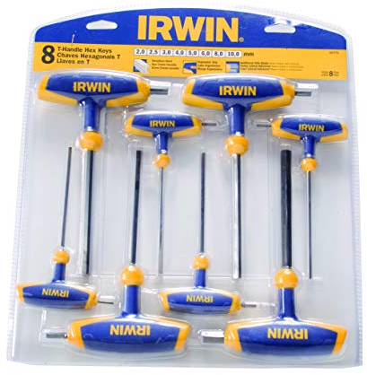 IRWIN IRWT10771-TBK Irwin T10771 T Handle Hex Key Set (8 Pieces)