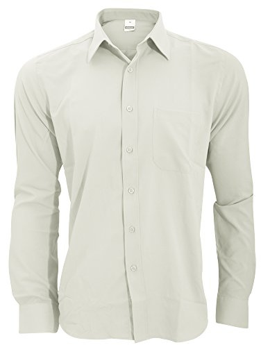 Henbury Mens Wicking Long Sleeve Work Shirt (L) (White)