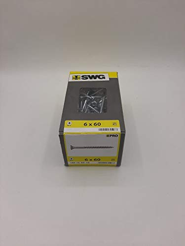 Spanplattenschrauben 6 mm 60 mm Kreuz Pozidriv Stahl verzinkt 200 Stück SWG