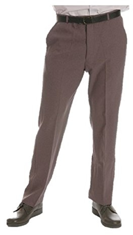 HS Men's Lawn Bowls Bowlswear Bowling 100% Polyester, Flat Front, with Belt Bowling, Grey Trousers,/Trouser Size 30 to 44 (Waist to Fit 32 Leg Length Regular 31)