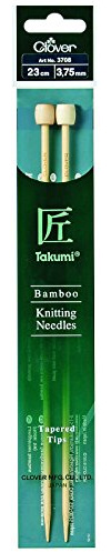 Clover Stricknadeln, einseitiger Takumi-Bambus, 23 cm, 3.75mm