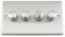 A5 Light Dimmer Switch 4 Gang 400W (Max) - Satin Brushed Chrome - Classic - 2 Way Push On/Off