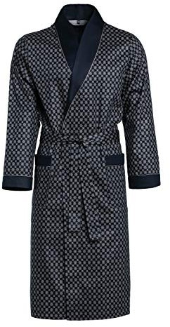 Herren Morgenmantel Revise Guido RE-504 - Elegant - 100% Baumwolle - Blau - Gr. 3XL