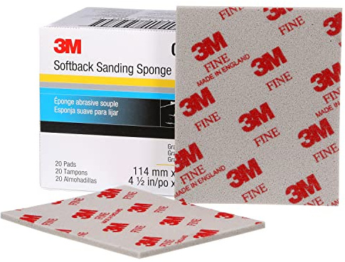3M Softback Schleifschwamm, 02604, 115 mm x 140 mm, fein, 20 Schwämme pro Packung