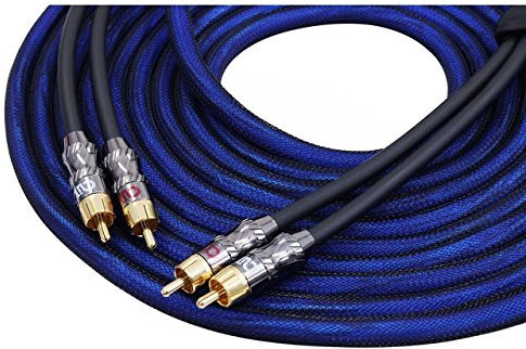 AIV Cinchkabel 5,5 Meter 2-Kanal Stereo - Artic - Blau transparent