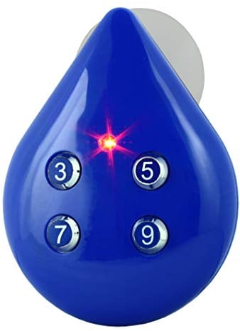 Water Drop Shower Timer with Suction Cup, Digital Countdown, LED & Sound Alarm, Water-Resistant, 4 Time Settings for Water & Energy Savings