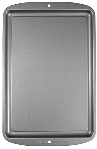PME CSB114 Bandeja de Galletas Mediana Antiadherente de Acero al Carbono, 38,1 x 25,4 cm, Gris, M